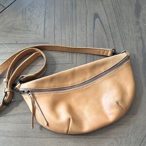 Able Tan Leather Crossbody Bag